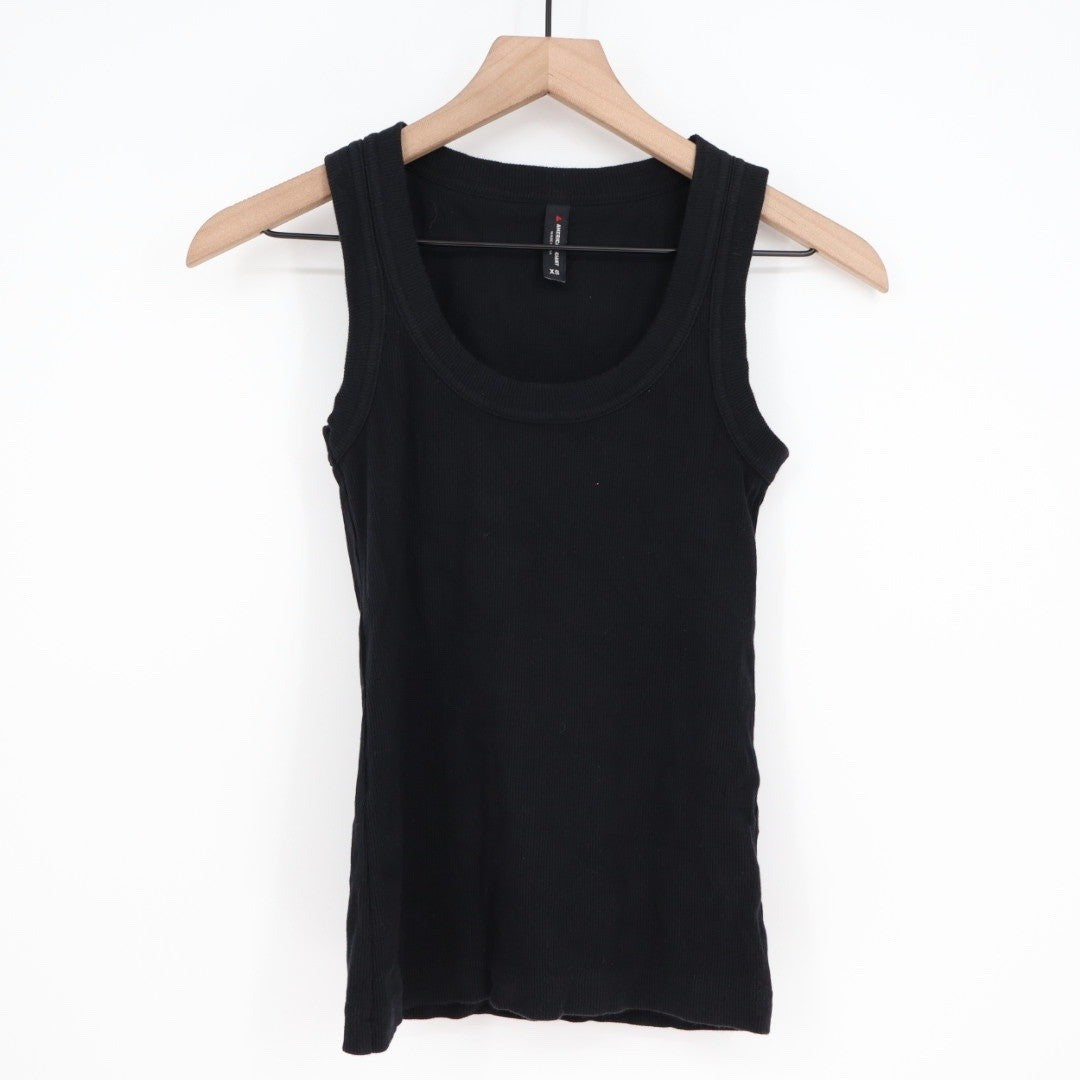 American Giant Womens Black Ribbed Tank Top Made in USA Size XS