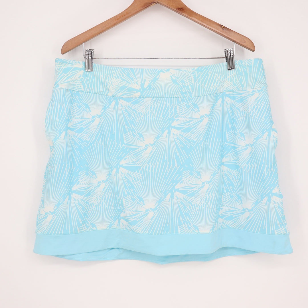 Adidas Ultimate365 Printed Golf Skort Bliss Blue White Womens XL