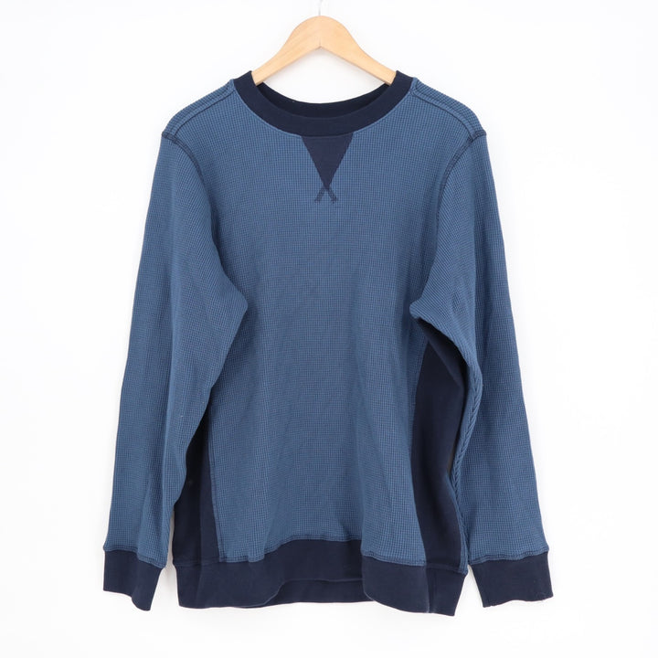American Giant Colorblock Summit T-Shirt Mens Large Blue Waffle Knit Crew Neck