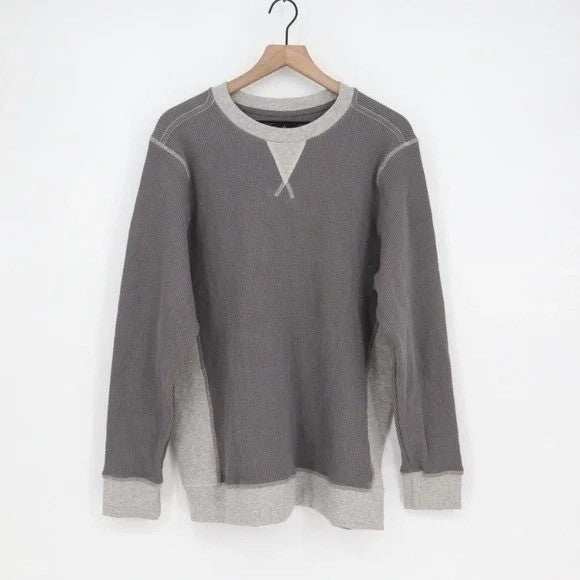 American Giant Summit Shirt Mens XL Gray Colorblock Waffle Knit Classic Fit