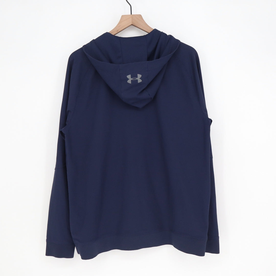 Under Armour ColdGear Mens Medium Navy Blue Full Zip Hoodie Jacket Loose Fit