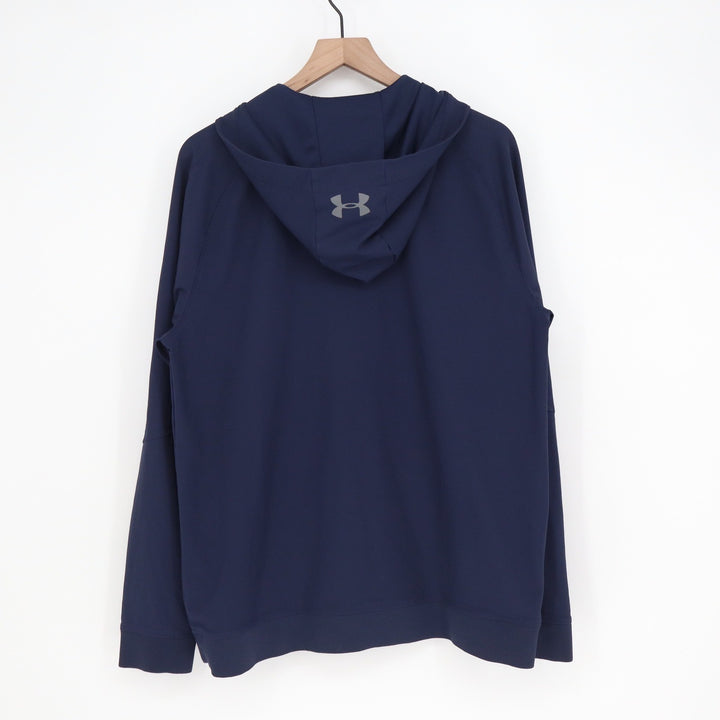 Under Armour ColdGear Mens Medium Navy Blue Full Zip Hoodie Jacket Loose Fit