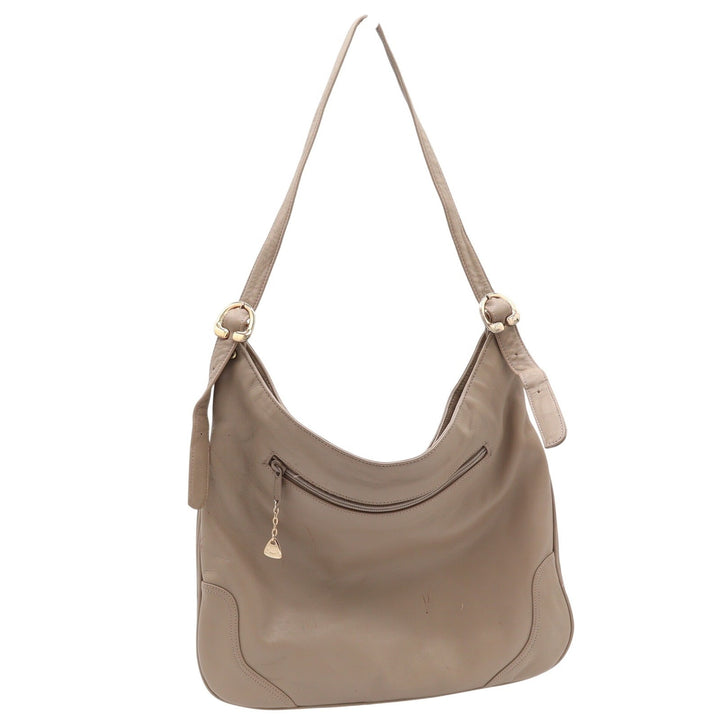 Brio Shoulder Bag Womens OS Hobo Tan Leather Gold Hardware Good