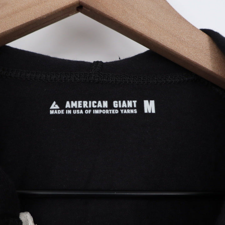American Giant Black Full Zip Hoodie Raglan Sleeve Made in USA Size M