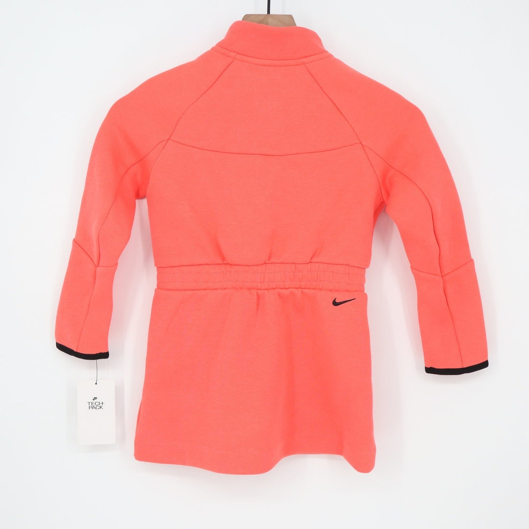 Nike Girls Tech Pack Fleece Quarter Zip Dress Magic Ember Pink Size 5