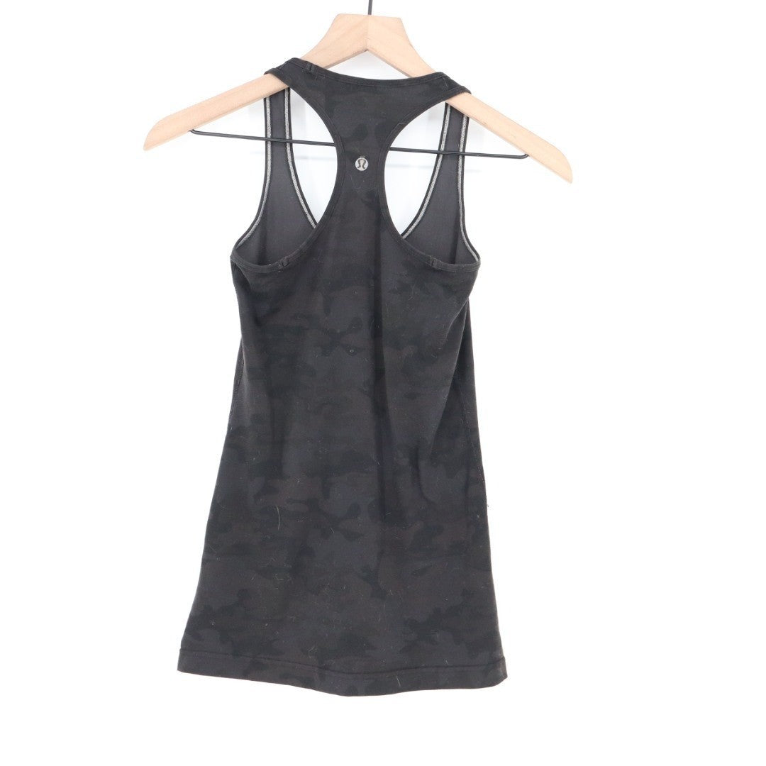 Lululemon Athletica Tank Top Womens Black Camo Racerback Scoop Neck Pullover