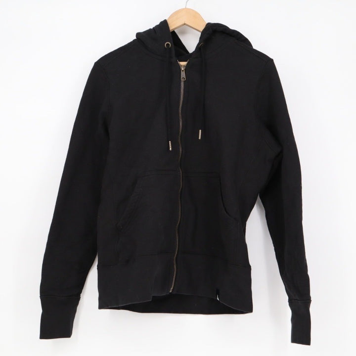 American Giant Women Black Full Zip Hoodie Sweatshirt Size L Cotton Made USA