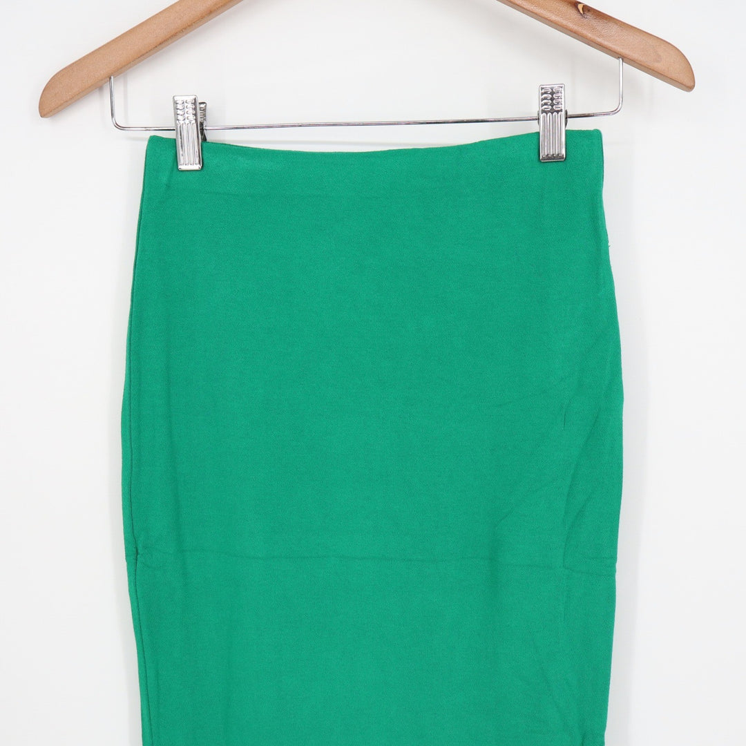 Naked Wardrobe Green Maxi Skirt XL Viscose Stretch Bodycon Slim Fit