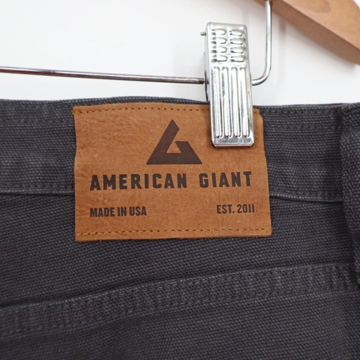 American Giant Roughneck Stretch Canvas Straight Pants Mens 36x32 Gray Workwear