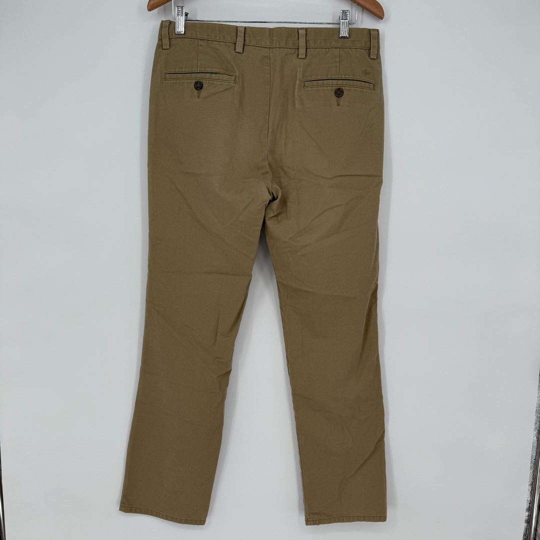 Dockers Chino Pants Mens 32x32 Beige Slim Fit Straight Leg Cotton Logo Formal