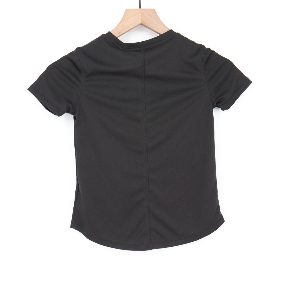 DSG Girls Movement Tee Pure Black Short Sleeve Athletic Shirt XS 6-7