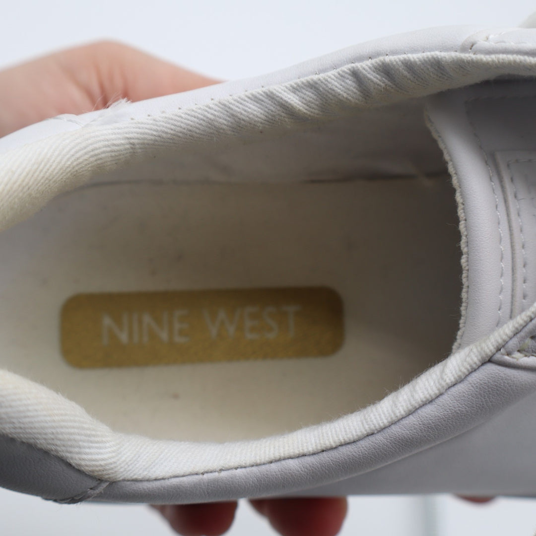 Nine West Layna Womens US 8M Trainers Shoes White Leather Athletic Sneakers