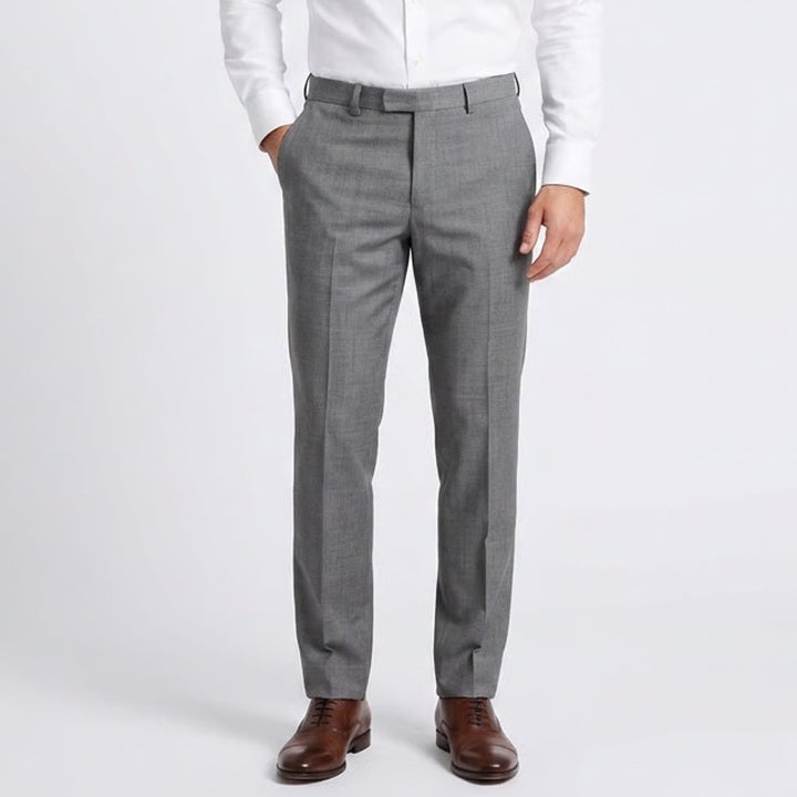 Mens Gray Flat Front Dress Pants Straight Leg Business Formal Trousers 36x31