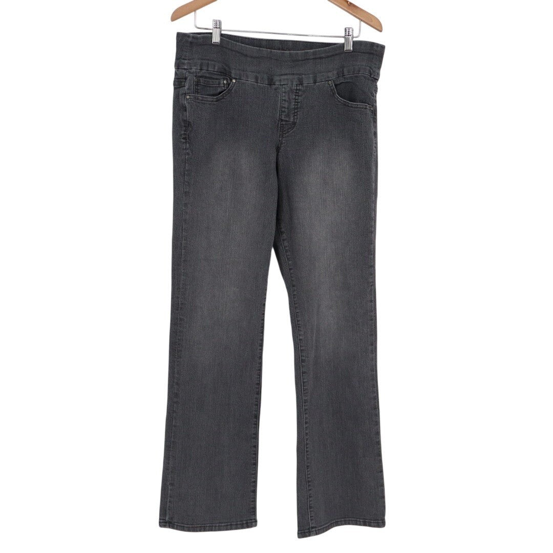 Jag Jeans Womens 16 Gray Denim Cotton Stretch Pockets Elastic Waist Straight Leg