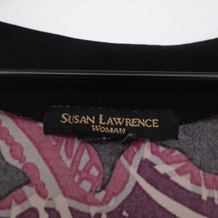 Susan Lawrence Maxi Dress Womens 2X Floral Burgundy Empire Sleeveless Excellent