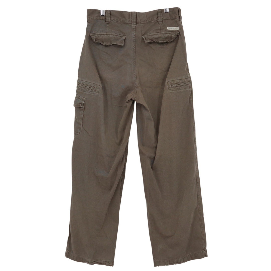 Perry Ellis America Mens 30x30 Brown Cotton Cargo Utility Pants Straight Leg
