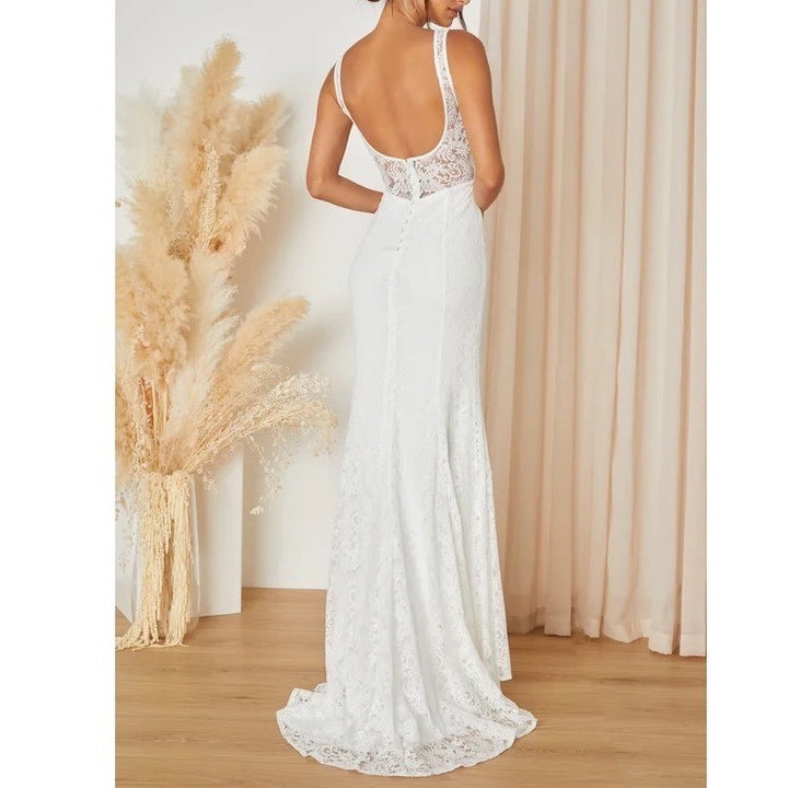 Lulus Beloved Eternity Maxi Dress Womens 2XL White Nylon Lace Detail Sleeveless
