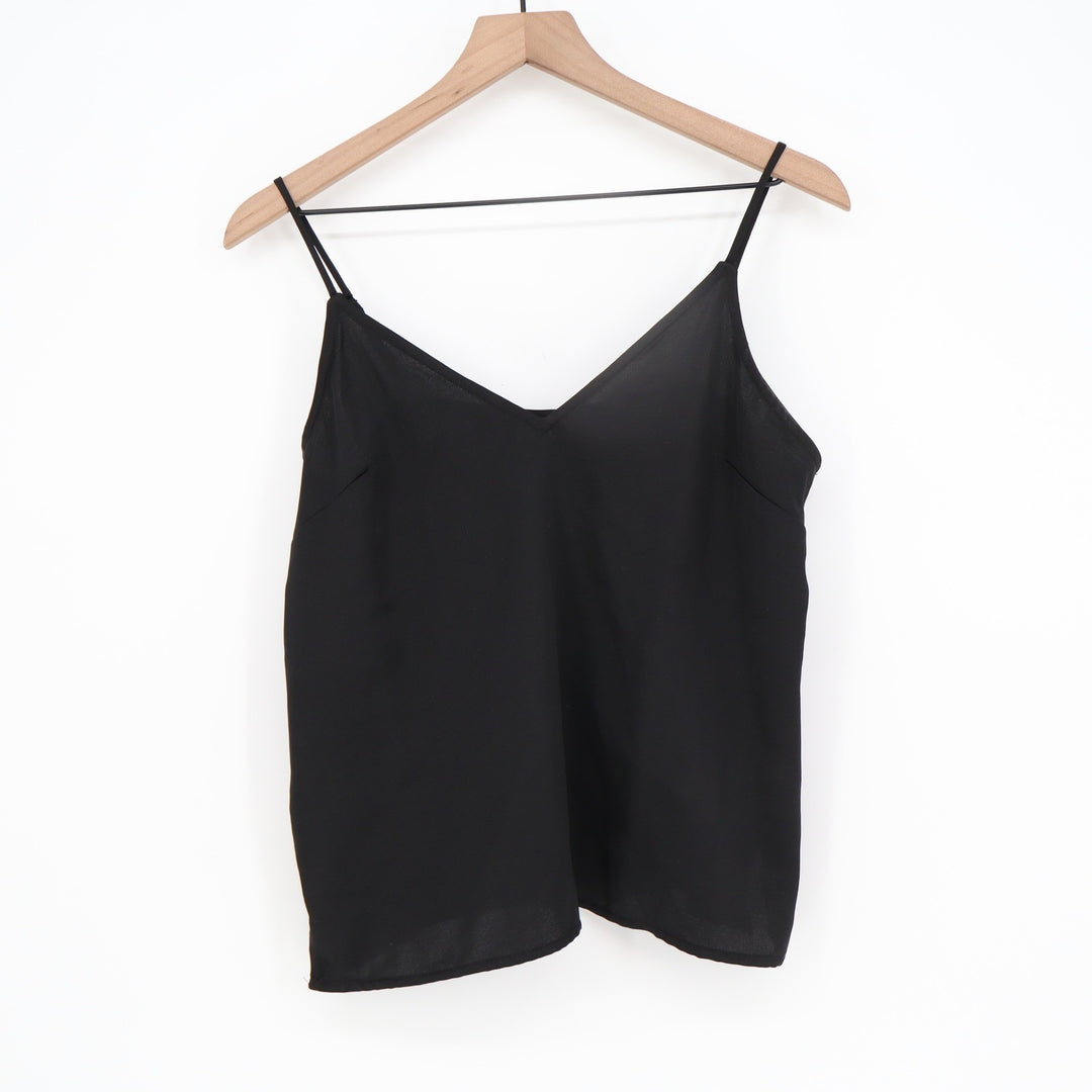 A New Day Black V-Neck Adjustable Spaghetti Strap Camisole Top