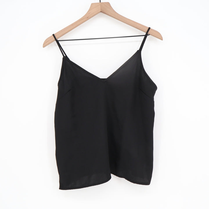 A New Day Black V-Neck Adjustable Spaghetti Strap Camisole Top