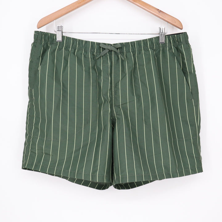 DSG Mens 6" Rec Short Pinstripe Muted Olive Green Water Repellent Large