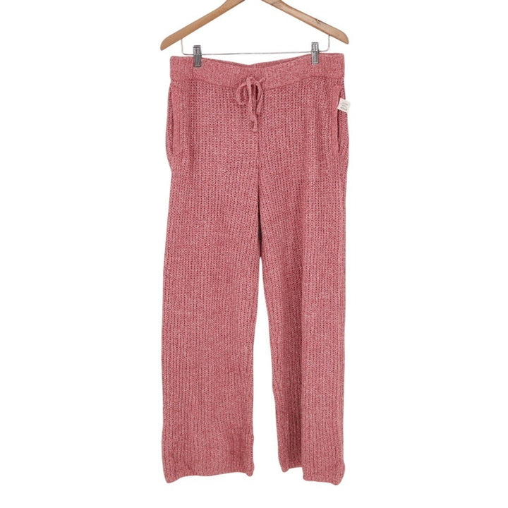 State of Day Intimates 2-PC Pajamas Set Womens M Rust Open Knit V-Neck Sleepwear