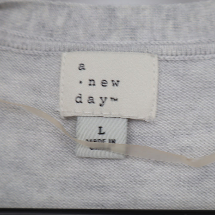 A New Day Womens Light Grey Open Front Longline Cardigan Sweater Large