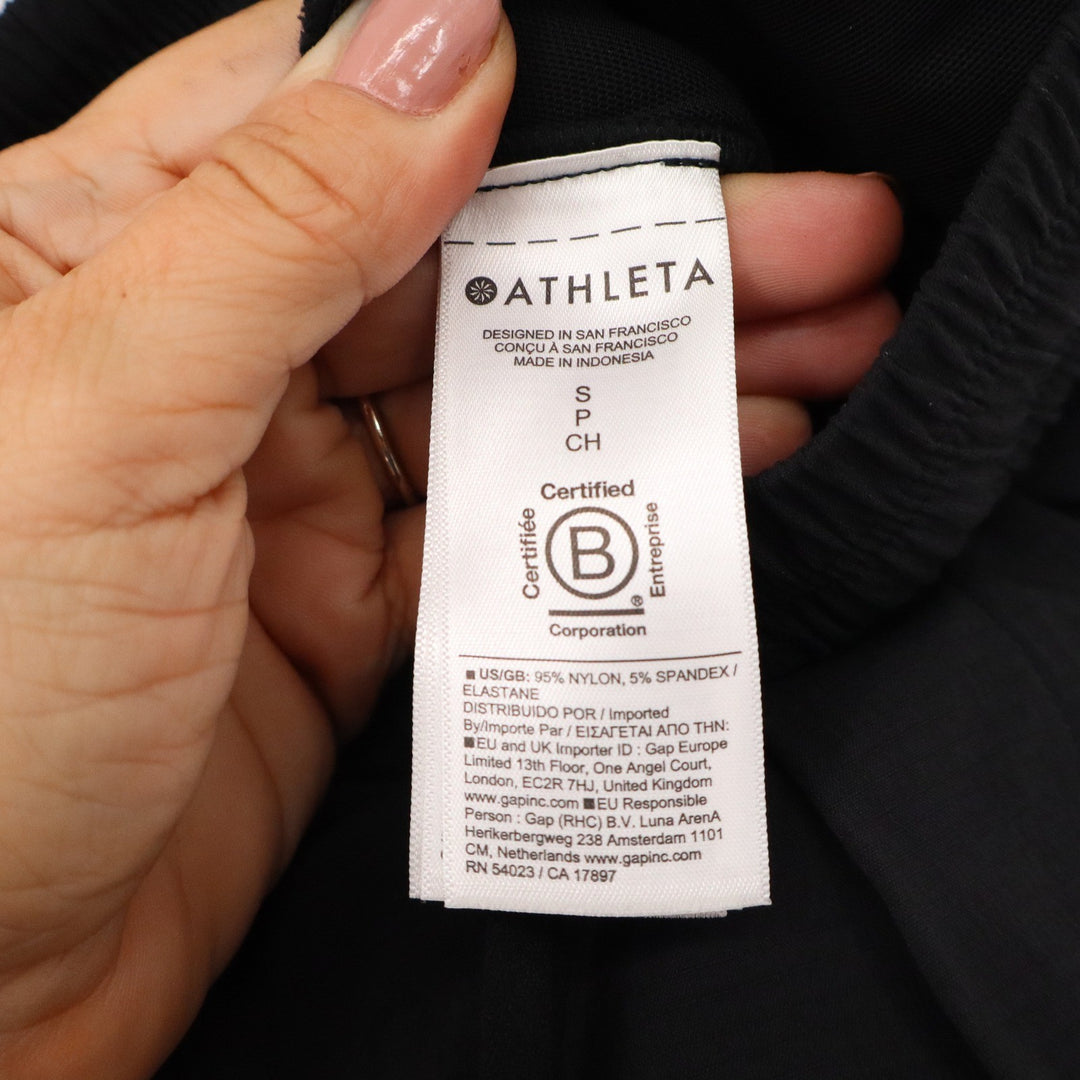 Athleta Venice Jogger Black Nylon Spandex Zipper Pocket Pants Womens Small
