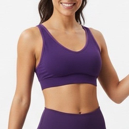 Jockey Seamfree Back Smoothing Bralette Bra Women's Large Purple Stretch Padded