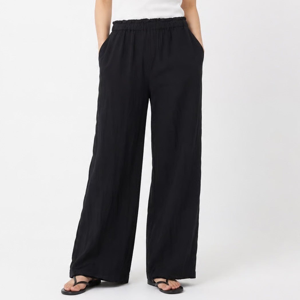 Ann Taylor Factory Black Wide Leg Paperbag Waist Cropped Pants XL