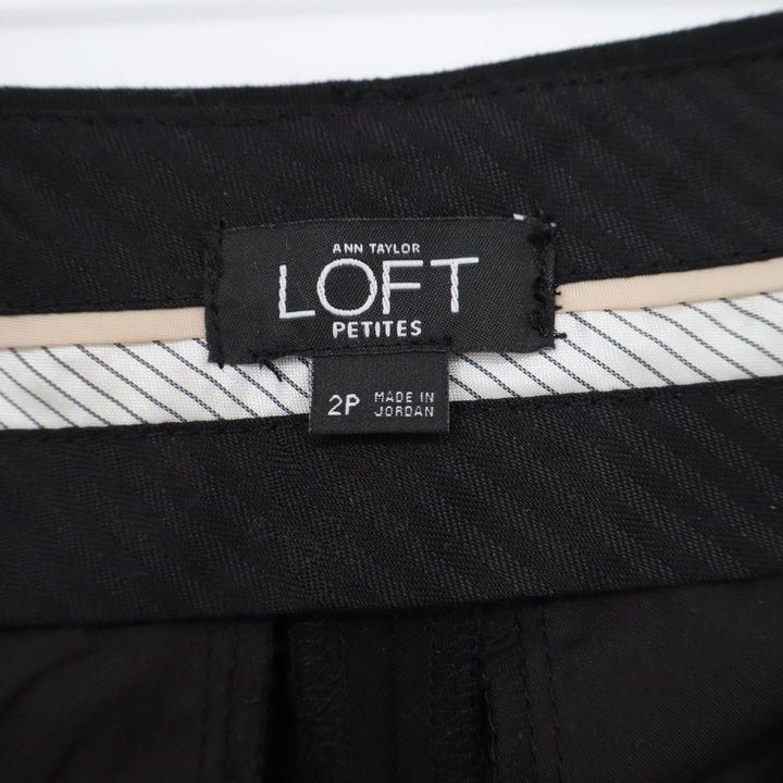 Ann Taylor LOFT Julie Trouser Black Straight Leg Dress Pants Petite 2P