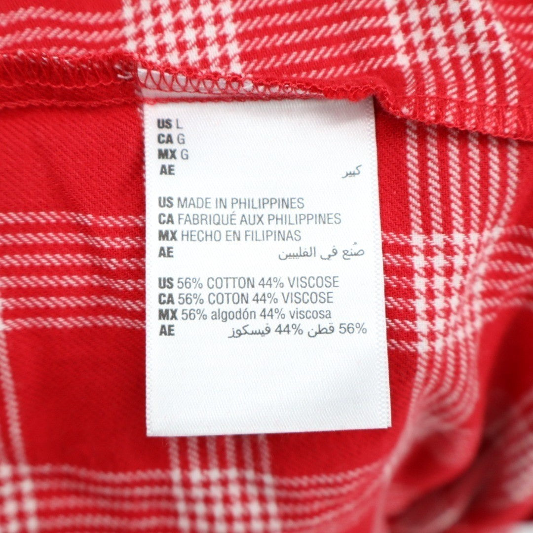 Charter Club Intimates Flannel Sleep Shirts Womens Large Red Plaid Long Sleeve