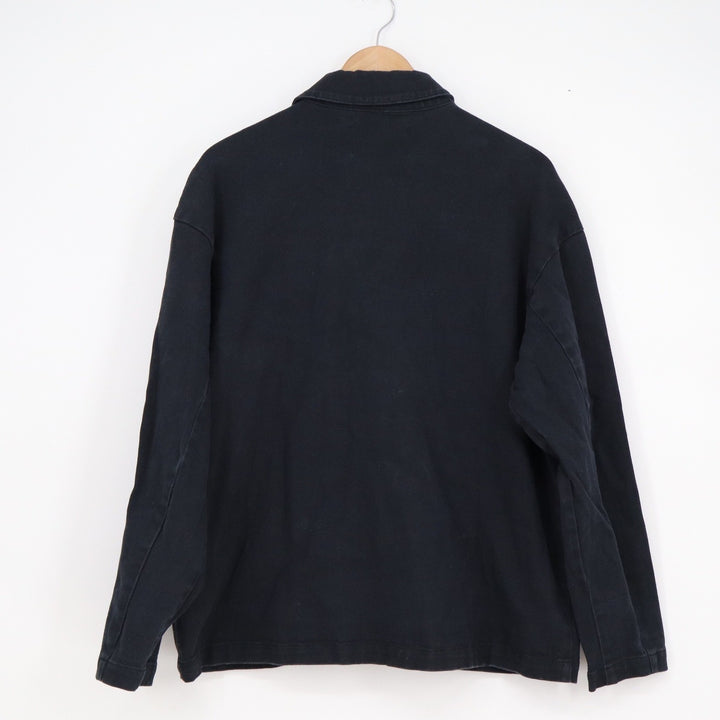 Oak + Fort Mens Black Cotton Chore Jacket Utility Overshirt Size S