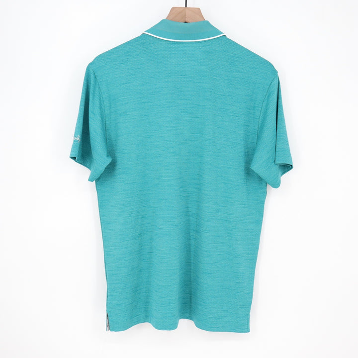 Walter Hagen Mens P11 Birdseye Performance Golf Polo Shirt Aqua Blue Heather S