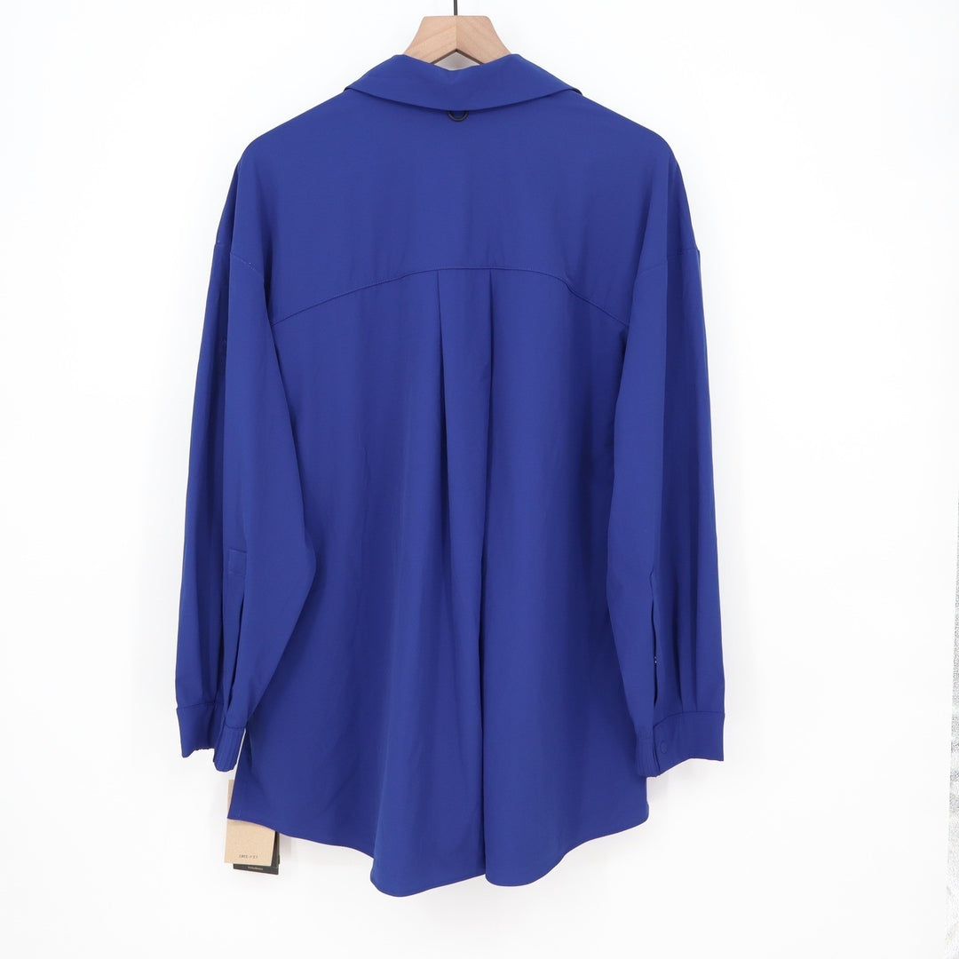 Nike 24.7 Dri-FIT Womens Royal Blue Training Snap Button Shirt Size M