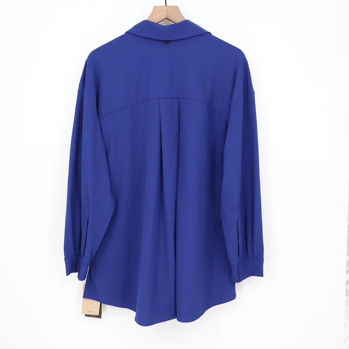 Nike 24.7 Dri-FIT Womens Royal Blue Training Snap Button Shirt Size M