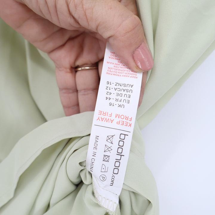 Boohoo Occasion Sage Green Contrast Lace Corset Maxi Dress Size 12