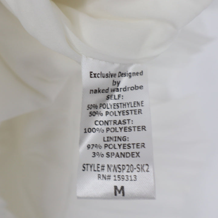 Naked Wardrobe The Statement White Sequin Floral Ruffle Mini Skirt M