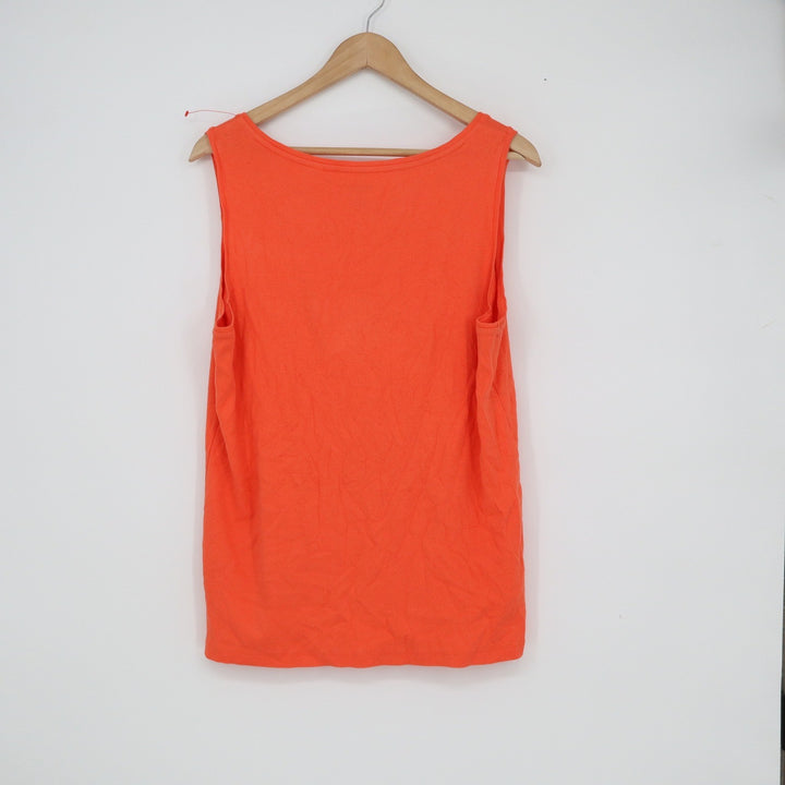 Chicos True Color Tees Orange Ribbed Scoop Neck Tank Top Size 3 Large XL