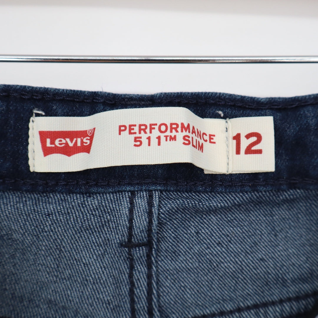 Levi's Jeans Boys 12 511 Performance Slim Dark Blue Stretch Denim Excellent