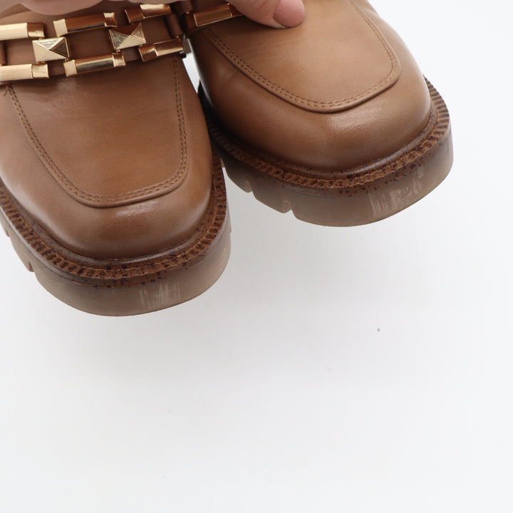 Patrizia by Spring Step Dajah Tan Platform Lug Sole Block Heel Loafers 38 7.5-8