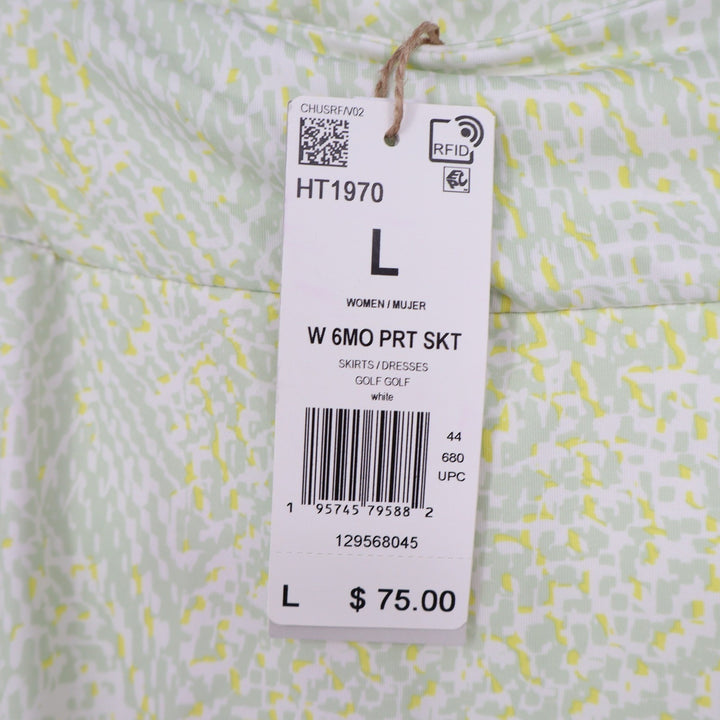Adidas Golf Skort Womens Large Lime Green White Abstract Print
