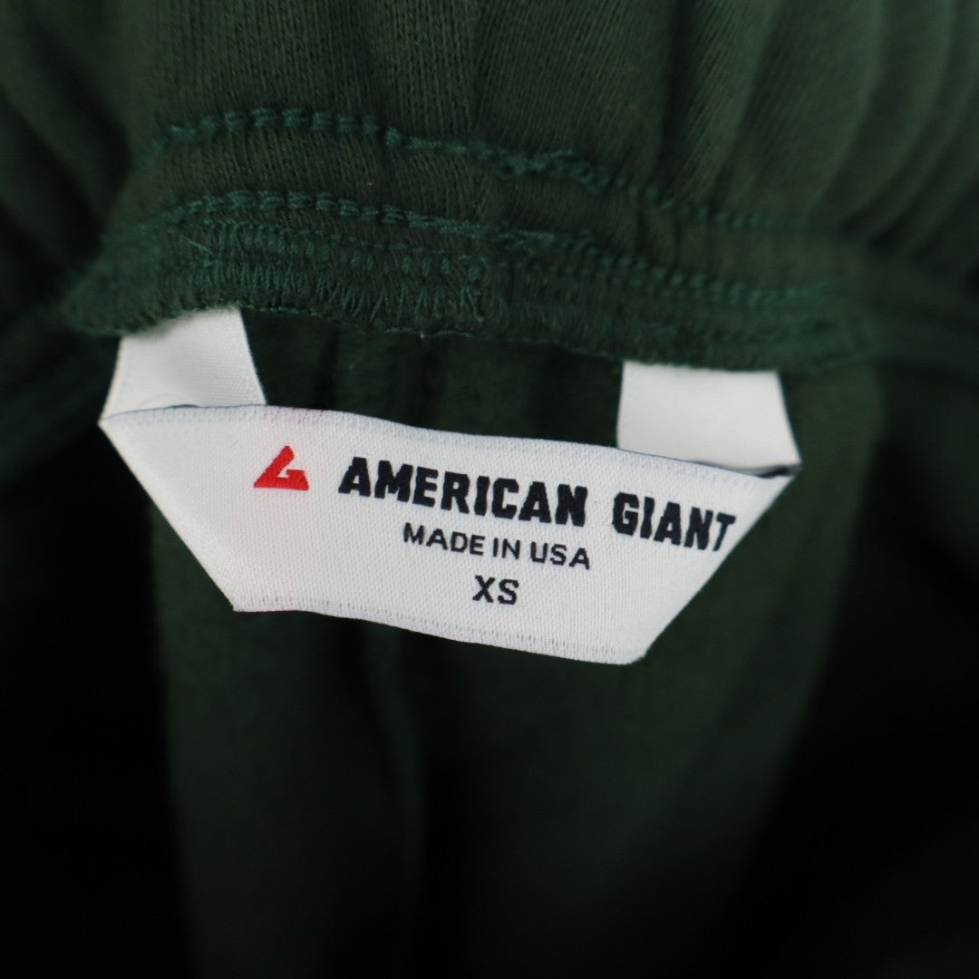 American Giant Sweatpants Womens XS Green Cotton Fleece Drawstring Wasit Tapered