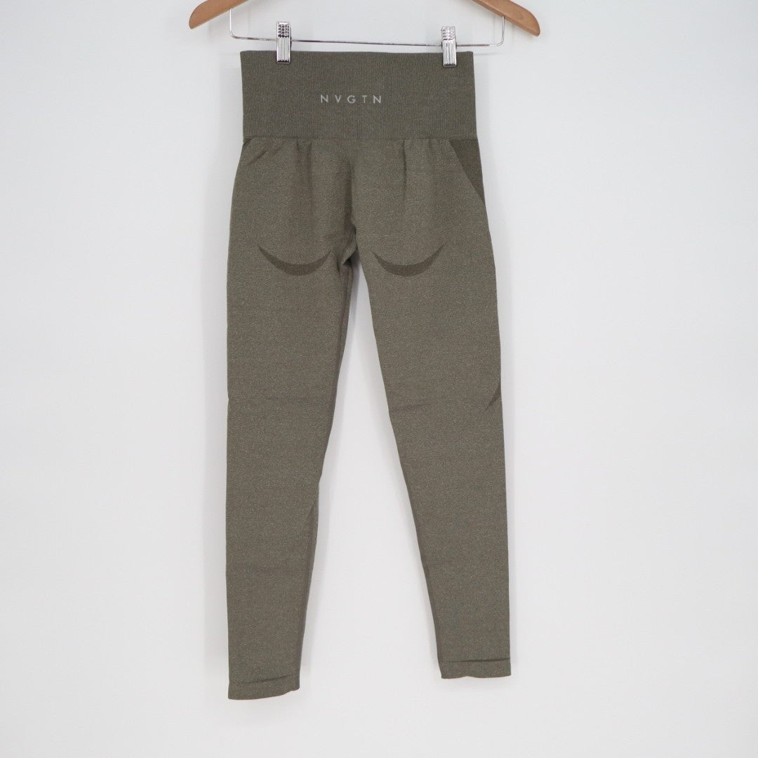 NVGTN Seamless Contour Leggings Womens Small Olive Stretch High Waist Skinny Leg