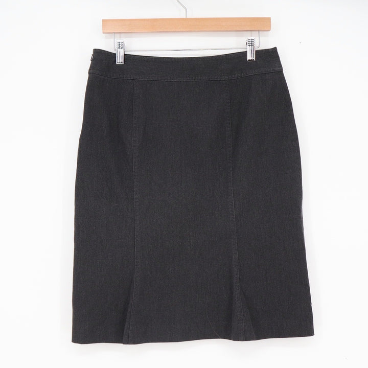Gap Skirt Womens 8 Pencil Charcoal Grey Stretch Cotton Blend Excellent