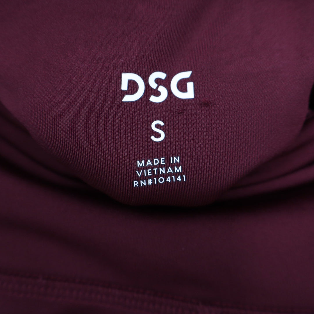 DSG Activate High-Rise Legging Burgundy White Piping Side Pockets Size S NEW