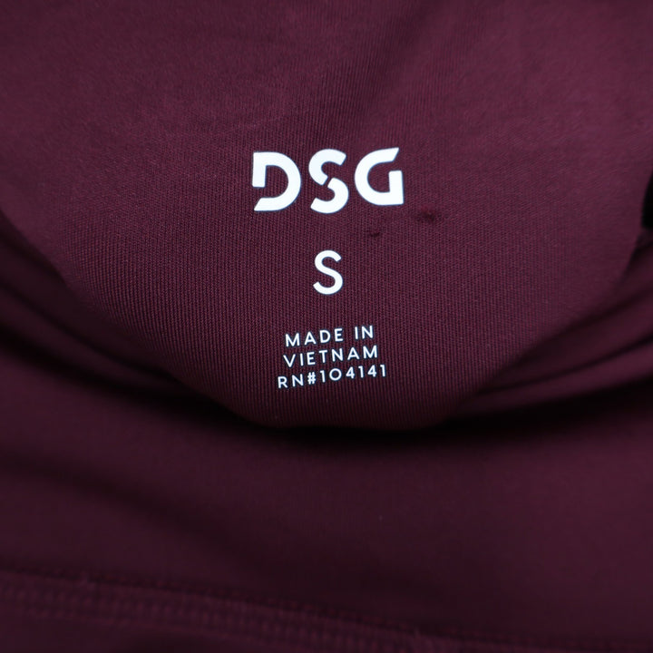 DSG Activate High-Rise Legging Burgundy White Piping Side Pockets Size S NEW