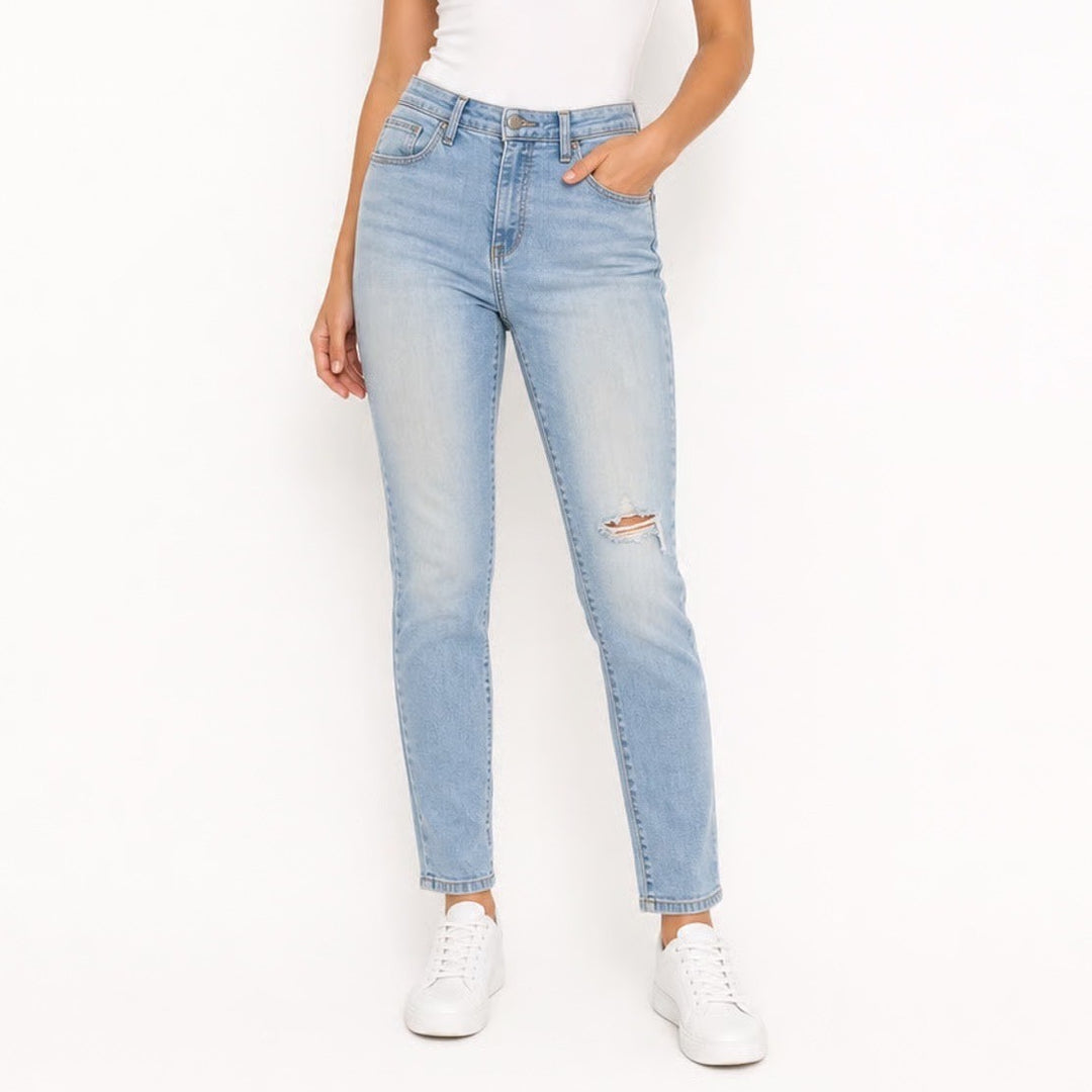 Universal Thread Womens Skinny Jeans Light Wash Distressed Knee 12/31R