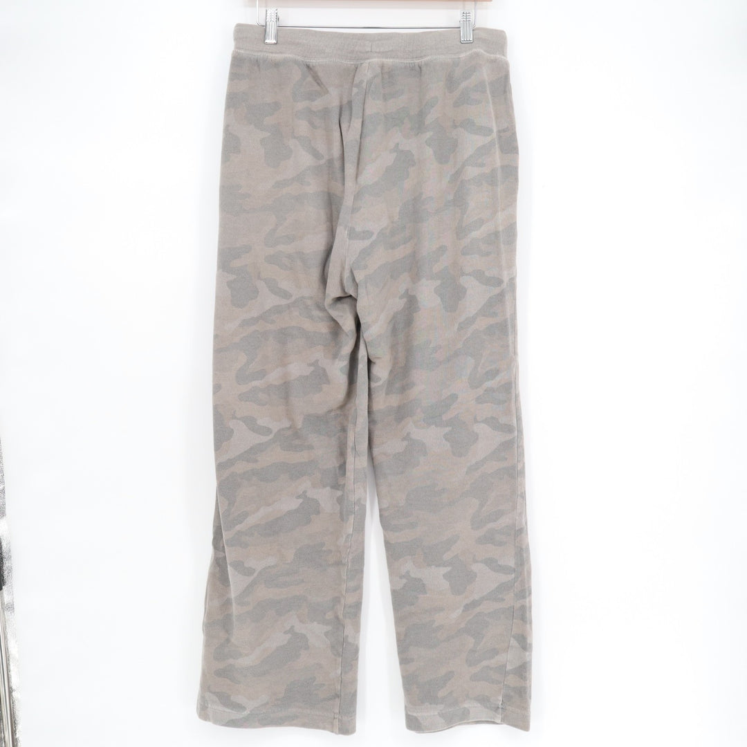 Old Navy Sweatpants Womens Medium Gray Camo Cotton Drawstring Waist Wide Leg
