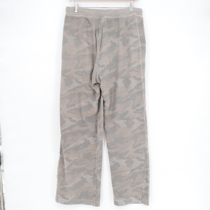Old Navy Sweatpants Womens Medium Gray Camo Cotton Drawstring Waist Wide Leg