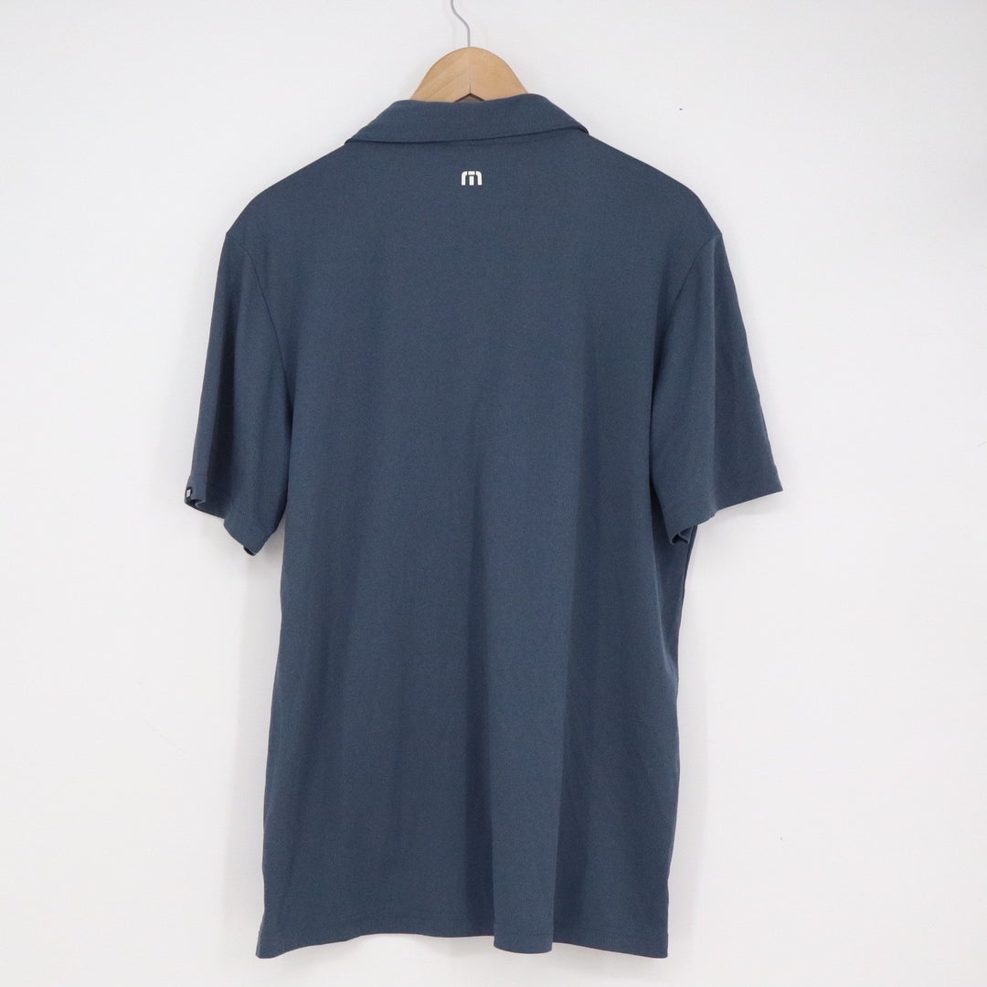 TravisMathew Mens Large Slate Blue United Rentals Performance Polo Shirt